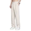 Ice silk casual pants, men's summer thin loose straight-leg pants, men's summer pants with a drape, wide-leg suit pants Item Picture